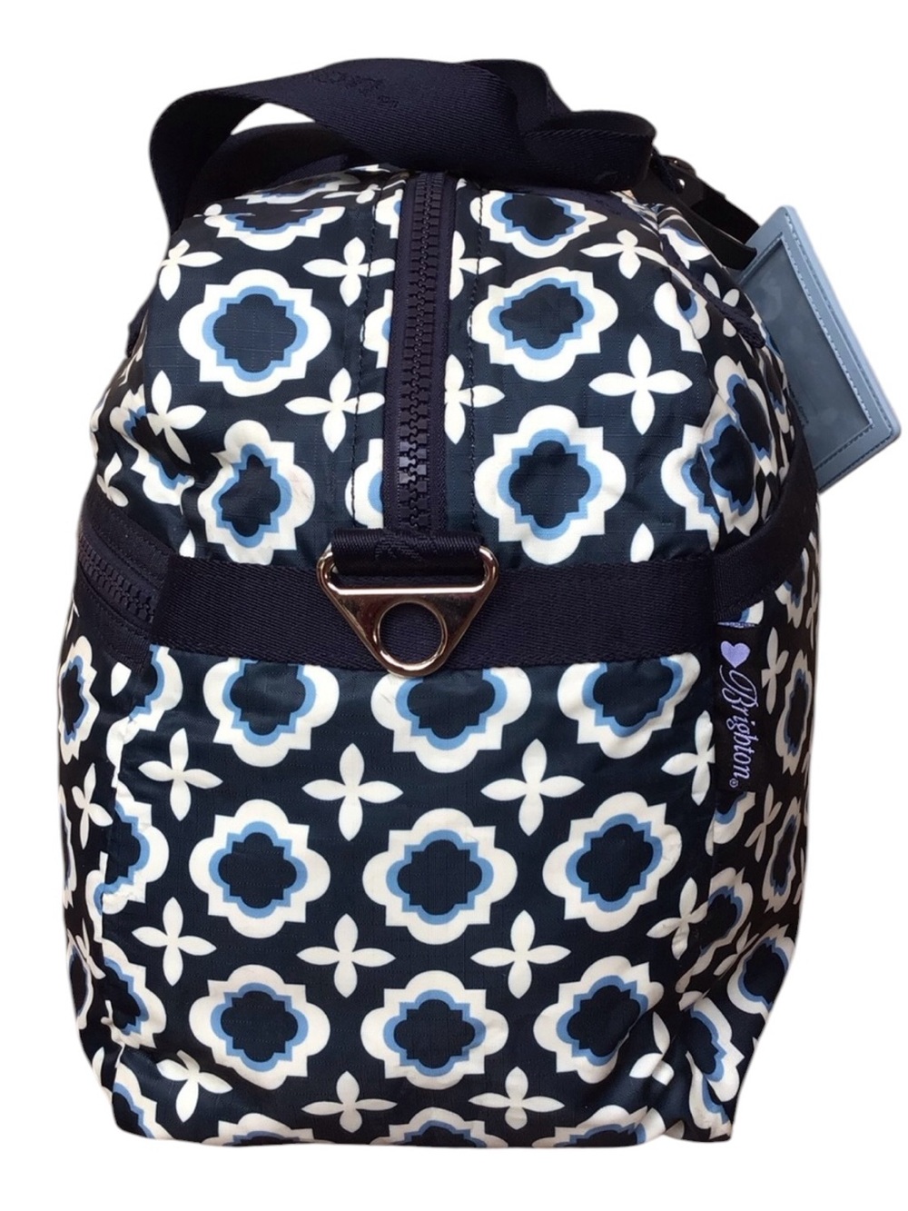 Brighton Blue White Nylon Tote - Picture 4 of 11